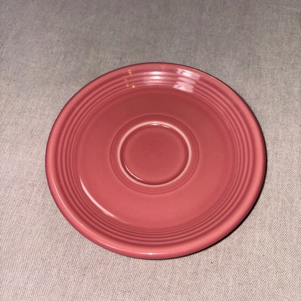 Homer Laughlin Fiesta Rose Saucers Set of 2 Pink Ceramic 5.875 Inch HLC USA